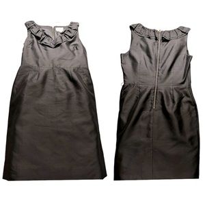 Kate Spade Ruffled Collar Black V-Neck Sleeveless Dress